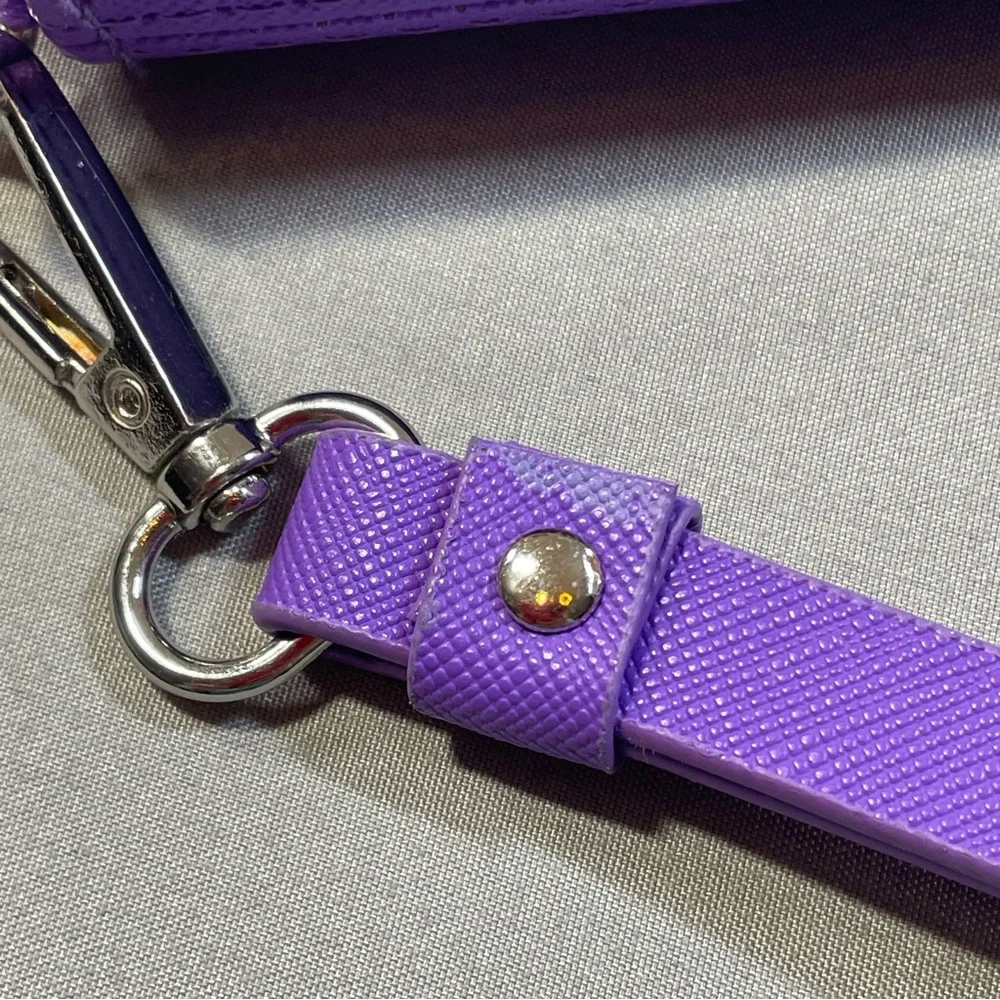 Marc Tetro Bichon Frise Wristlet Wallet, Zip Around Design, Purple, 4